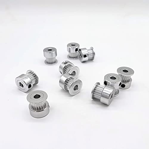 Zahnriemenscheibe, 10 Stück GT2-Zahnriemenscheibe aus Aluminium, Bohrung 4/5/6/8 mm, for GT2-Synchronriemenbreite 6/10 mm, 20 Zähne oder Rillen 2GT-Riemen, Zahnriemenscheibe Typ K (Nr. 1560)(For Belt von GJLRZGMY