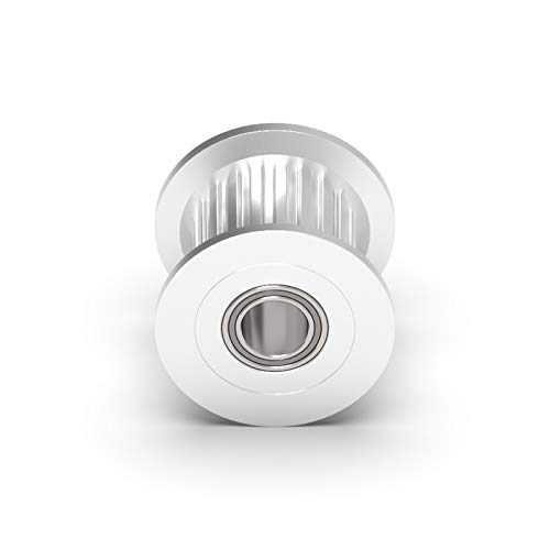Zahnriemenscheibe 2GT 20 Zähne Synchronrad-Umlenkrolle, schwarz, Bohrung 3 mm 4 mm 5 mm, ohne Lager for GT2-Zahnriemen, Breite 10 mm 20 Zähne 20T Präzisionsfertigung (Nr. 2107)(Silver,Teeth 5mm) von GJLRZGMY