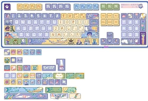 GK GAMAKAY Modernes Tastenkappen-Set, fünfseitige Thermo-Sublimation, Original Cherry Profile PBT-Tastenkappe für 60/61/64/68/75/87/96/104/108 Layout Mechanische Gaming-Tastatur GK GAMAKAY Modernes Tastenkappen-Set, fünfseitige Thermo-Sublimation, Original Cherry Profile PBT-Tastenkappe für 60/61/64/68/75/87/96/104/108 Layout Mechanische Gaming-Tastatur von GK GAMAKAY