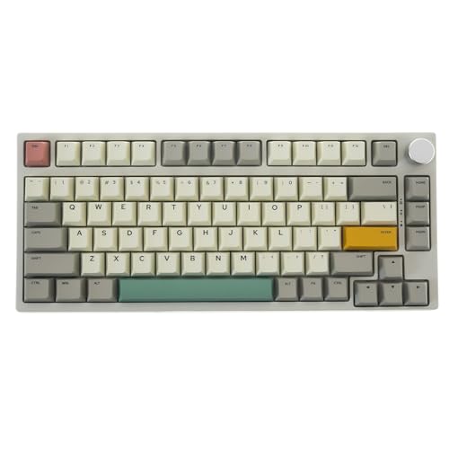 GK GAMAKAY TK75 SE 75% Mechanische Gaming-Tastatur mit Knopf, Hot-Swap-fähig Bluetooth/2.4GHz/Wired RGB PBT Tastenkappen 81 Keys Gasket Gaming Tastatur (Weiß-Outemu Brown Switch) von GK GAMAKAY