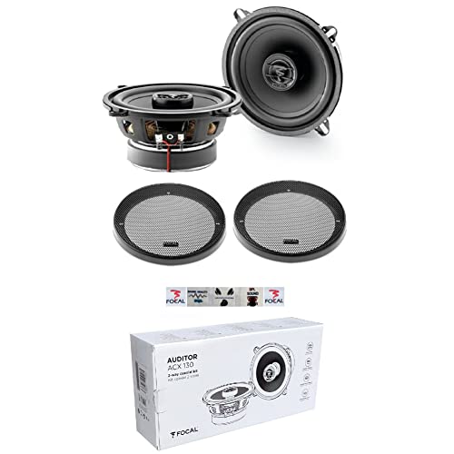 2 Lautsprecher kompatibel mit Focal Auditor ACX-130 ACX130 2 Wege koaxial 13 cm 130 mm 5,25" Durchmesser 50 watt rms und 100 watt max 4 ohm 90 db, pro Paar + Gitter und 5 kostenlose Aufkleber von GK SOUND