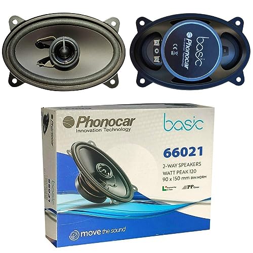 2 Lautsprecher kompatibel mit PHONOCAR Basic 66021 2-Wege-Koaxial 4" x 6" 9,00 x 15,00 cm 90 x 150 mm 30 Watt rms 60 Watt max 4 Ohm 90 dB schwarz, pro Paar von GK SOUND