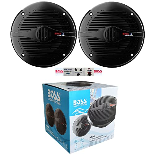 2 Marine Lautsprecher Audio Systems MR60B schwarz 2 Wege 6,5" 16,5 cm 165 mm 100 watt rms 200 watt max wasserdicht sea Pool Boat Hotel, Paar + 5 kostenlose Aufkleber von GK SOUND