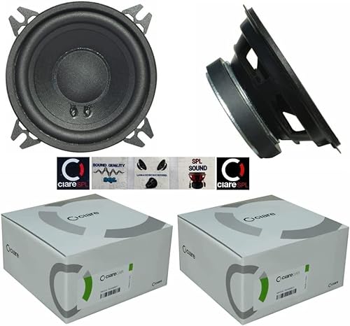 2 WOOFER CIARE CW100Z Lautsprecher 10 cm 100 mm 4" 40 watt rms 80 watt max impedanz 4 ohm autotüren gummiaufhängung schwarz, Set of 2 + 5 kostenlose Aufkleber von GK SOUND