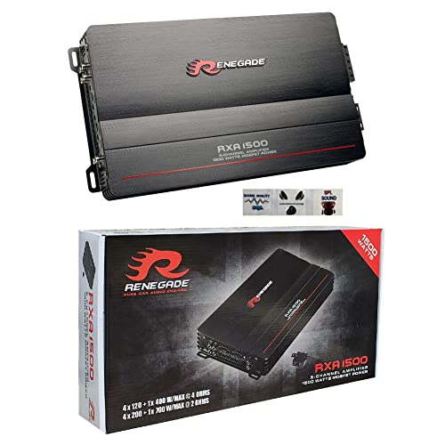 KIT SET FÜR RENEGADE RXA1500 RXA 1500 1 schwarzer Verstärker 5 Kanäle Klasse A/B 4 x 100 + 1 x 350 Watt RMS 4 x 200 + 1 x 700 Watt Max 1500 Watt Max für Auto, 1 Stück + 3 kostenlose Aufkleber von GK SOUND
