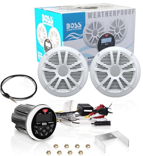 KIT Set FÜR BOSS Audio Systems MCKGB350W.6 1 Marine-Kit mit wasserdichtem AM/FM-Bluetooth-Empfänger, einem Paar 16,5 cm 6,5" MR6W-Lautsprecher 90 Watt RMS 180 Watt max und Einer Dipolantenne, 1 Kit KIT Set FÜR BOSS Audio Systems MCKGB350W.6 1 Marine-Kit mit wasserdichtem AM/FM-Bluetooth-Empfänger, einem Paar 16,5 cm 6,5" MR6W-Lautsprecher 90 Watt RMS 180 Watt max und Einer Dipolantenne, 1 Kit von GK SOUND