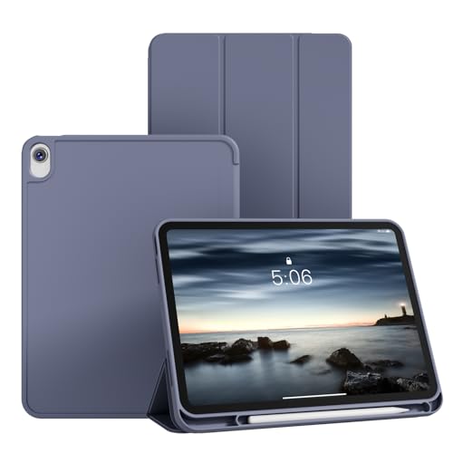 GKABXY Hülle für iPad (A16) 11/10 Generation (2025/2022), Flexible TPU Rückseite, stoßfeste Schutzhülle mit stifthalter, Auto Schlafen/Wachen für Neue iPad 11/10.9 Zoll, Violett von GKABXY