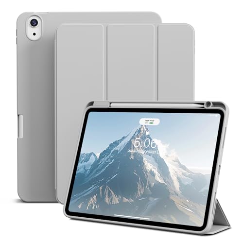GKABXY Hülle für iPad Air 11 Zoll M3/M2, Air 7/6/5/4 Generation (2025/2024/2022/2020) 10,9 Zoll, Weich TPU Schutzhülle mit Stifthalte, Unterstützt Pencil Pro/USB-C, Auto Schlafen/Wachen, Grau von GKABXY