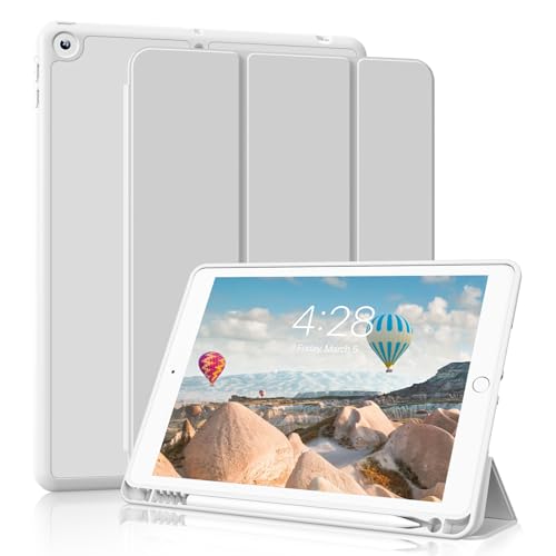 GKABXY Hülle für iPad 9./8./7. Generation mit Stifthalter 10.2 Zoll, Flexible TPU Rückseite, Ultradünne Schutzhülle für iPad 10.2, Auto Schlafen/Wachen, Grau von GKABXY