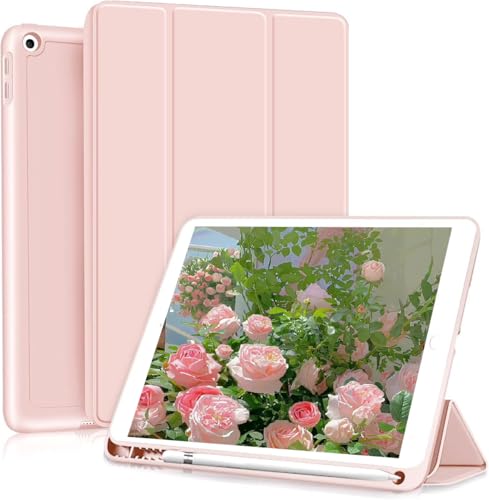 GKABXY Hülle für iPad Air 10,5 (3. Generation 2019) mit Stifthalter, Dünne Tablet Schutzhülle mit Weicher TPU Rückseite, Auto Wachen/Schlafen, Rosa von GKABXY