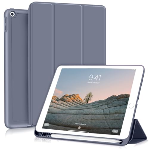 GKABXY Hülle für iPad Air 10,5 (3. Generation 2019) mit Stifthalter, Dünne Tablet Schutzhülle mit Weicher TPU Rückseite, Auto Wachen/Schlafen, Violett von GKABXY