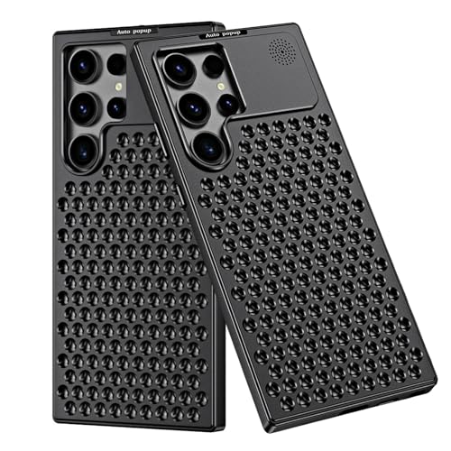Metallhülle für Samsung Galaxy S23 Ultra, Aluminiumlegierung, Anti-Fall-Wärmeableitung, Lünette, schlank, kratzfest, stoßfest, Aromatherapie-Handyhülle mit Sicherheitsverschluss, Schwarz Metallhülle für Samsung Galaxy S23 Ultra, Aluminiumlegierung, Anti-Fall-Wärmeableitung, Lünette, schlank, kratzfest, stoßfest, Aromatherapie-Handyhülle mit Sicherheitsverschluss, Schwarz von GKDLHGO