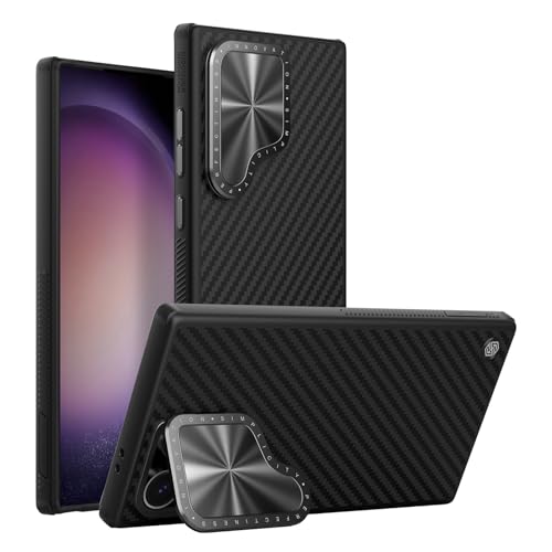 Schutzhülle für Samsung Galaxy S24 Ultra, [kompatibel mit Magsafe] Slim Fit & Metall-Kameraschutz, ultraleichte Luftfahrtmaterialien, 1500D Aramidfaser, Militärqualität, stoßfeste Hülle, Schwarz von GKDLHGO