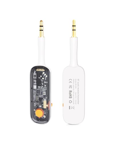 Bluetooth 5.3 Adapter Transmitter für TV Audio auf 2 Kopfhörer, 2-in-1 Bluetooth Sender Empfänger Unterstützt 2 AirPods oder Kopfhörer mit aptX Low Latency, für Kopfhörer, Airpods, Audio System von GKEAPZA