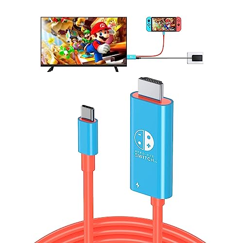 Switch Dock, Mini Tragbare Switch Docking Station, USB C auf HDMI Kabel für Nintendo Switch/OLED, 2 in 1 Kabel mit PD 100W und HDMI 4K für TV/Steam Deck/Laptop/PC von GKEAPZA