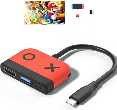 Switch Dock für Nintendo Switch/OLED, 3 in 1 Switch Portable Dock mit 4K HDMI, USB 3.0 Port, Type C 60W PD, Nintendo Switch Docking Station Mini travel Dock,Steam Deck,iPhone 15 von GKEAPZA