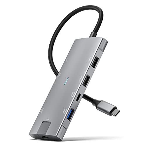 USB C Hub, USB C Dock HDMI 4K 60Hz,10Gbps USB-C 3.2 & 2 USB 3.2 Datenports,Ethernet-Port,100W PD,USB 2.0,Docking Station für MacBook Pro/Air iPad Pro M2 M1,für Surface,XPS von GKEAPZA