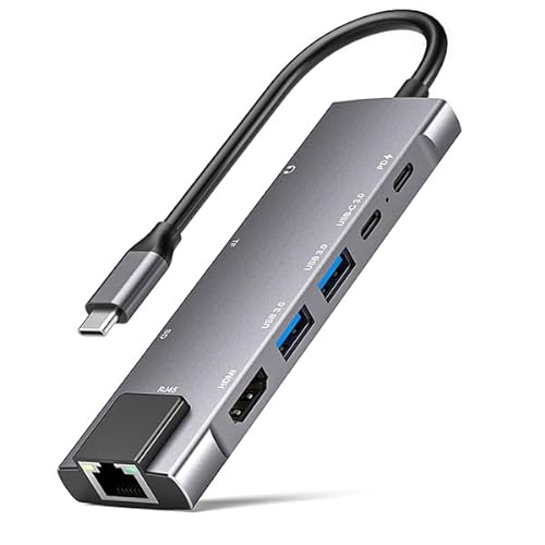 USB C Hub Mulitiport Adapter, 9in1 Hub mit Gigabit Ethernet, 4K HDMI, 100W PD, 2 USB 3.0, SD/TF, 3.5mm Klinke, USB-C3.0 Daten, für MacBook Pro/Air iPad Pro M2 M1,Windows,Switch,Chromecast von GKEAPZA