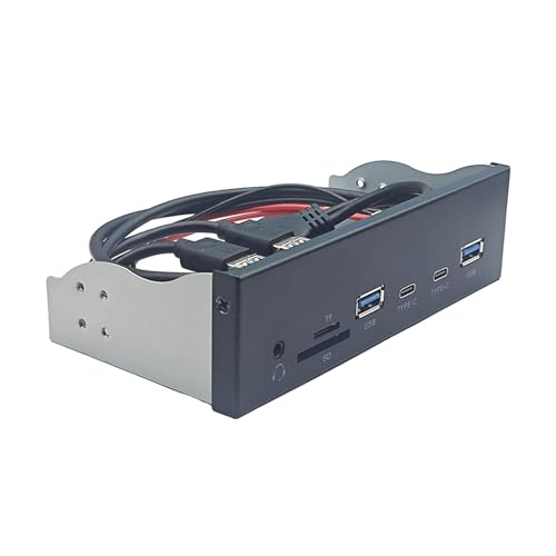 USB3.2 GEN1 5.25 Zoll Frontplatte Mit Doppelter USB3.0 Typ C Port Und Memory Card Reader Earphone Adapter USB3.2 GEN1 5.25 Zoll Frontplatte Mit Doppelter USB3.0 Typ C Port Und Memory Card Reader Earphone Adapter von GKYQVE