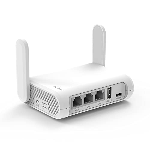 GL-SFT1200 (Opal) Sicherer WLAN-Router für unterwegs – AC1200 Dualband-Gigabit-Wireless-Internet-Router | IPv6 | USB-2.0 | MU-MIMO | 128 MB Arbeitsspeicher | Repeater-Brücke | Access Point-Modus von GL.iNet