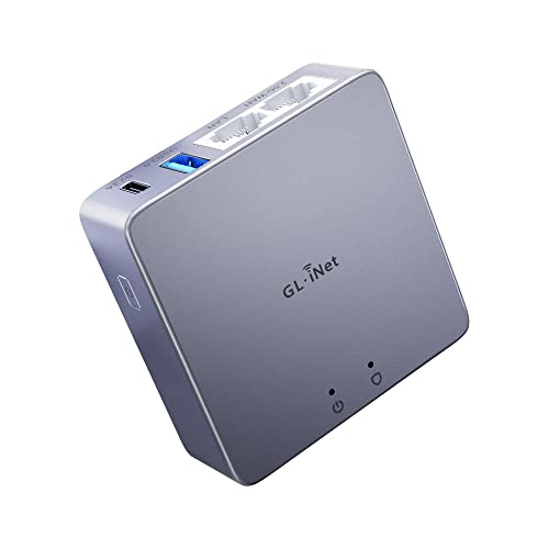 GL.iNet MT2500A (Brume 2) Mini-VPN-Sicherheitsgateway für Heimbüro und Remote-Arbeit, Hosting von VPN-Server und -Client, VPN-Kaskadierung, 2,5-G-WAN, *KEIN WLAN* (Gehäuse Aluminiumlegierung) von GL.iNet