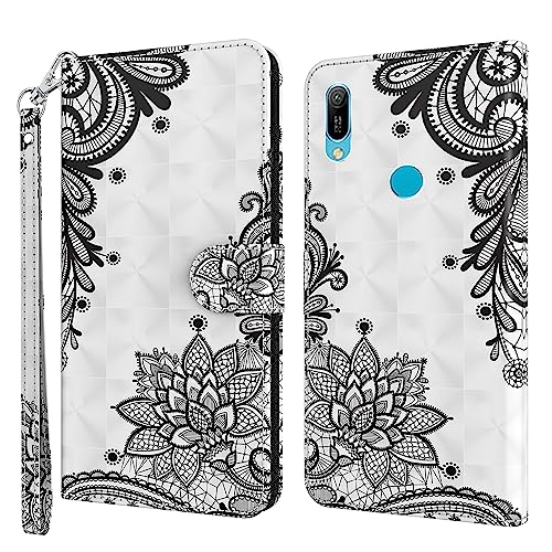 GLANDOTU Handyhülle für Huawei Y6 2019 Lederhülle [Standfunktion] [Magnetverschluss] Stoßfest Flip PU Leder Cover Case Klapphülle Huawei Y6 2019 Schutzhülle -Diagonale von GLANDOTU