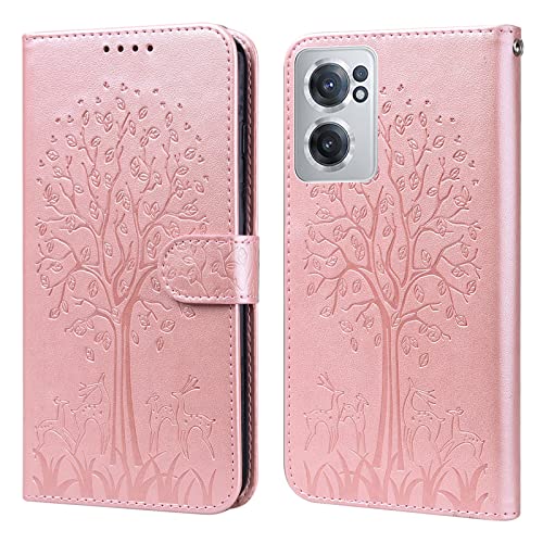 GLANDOTU Handyhülle für Oneplus Nord CE 2 5G (6.43 Zoll) Hülle, [Standfunktion] [Magnet] Klappbar Stoßfeste Premium Flip PU Leder Cover Case Oneplus Nord CE 2 Schutzhülle (Rosa) von GLANDOTU