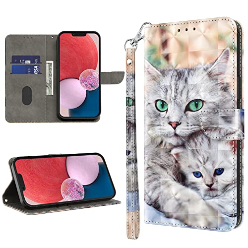 GLANDOTU Handyhülle für Samsung Galaxy A16 4G/5G Lederhülle Klapphülle Premium Leder Brieftasche Schutzhülle [Kartenfach][Standfunktion] Handytasche Cover Case für Galaxy A16 - Zwei Katzen von GLANDOTU