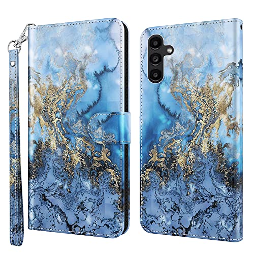 GLANDOTU Handyhülle für Samsung Galaxy A34 5G Lederhülle [Standfunktion] [Magnetverschluss] Stoßfest Flip PU Leder Cover Case Klapphülle Samsung A34 5G Schutzhülle - Milchstraße von GLANDOTU