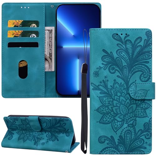 GLANDOTU Handyhülle für Samsung Galaxy A40 Hülle Premium Lederhülle Klappbar Klapphülle Stoßfeste Magnetische [Standfunktion, Kartenfächern] Schutzhülle für Samsung A40 Hülle - Grün von GLANDOTU