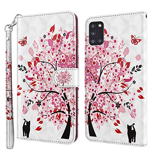 GLANDOTU Handyhülle für Samsung Galaxy A41 Lederhülle [Standfunktion] [Magnet] Stoßfeste Premium Flip PU Leder Cover Case Klapphülle Samsung A41 Schutzhülle (Baum) von GLANDOTU