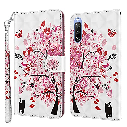 GLANDOTU Handyhülle für Sony Xperia 10 II Hülle Lederhülle [Standfunktion] [Magnet] Stoßfeste Premium Flip PU Leder Cover Case Sony Xperia 10 II Klapphülle (Baum) von GLANDOTU