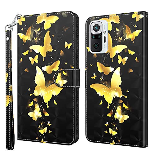 GLANDOTU Handyhülle für Xiaomi Redmi Note 10 Pro Lederhülle [Standfunktion] [Magnetverschluss] Stoßfest Flip PU Leder Cover Case Klapphülle Xiaomi Redmi Note 10 Pro Schutzhülle - Kingdee von GLANDOTU
