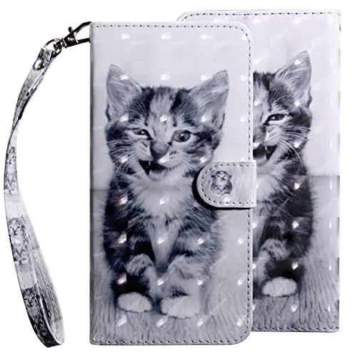 GLANDOTU Handyhülle für iPhone 14 Pro Hülle 6.1 Zoll iPhone 14 Pro 2022, [Standfunktion] [Magnet] Stoßfeste Premium Flip PU Leder Cover Case Klapphülle iPhone 14 Pro Schutzhülle (Smiley Katze) von GLANDOTU