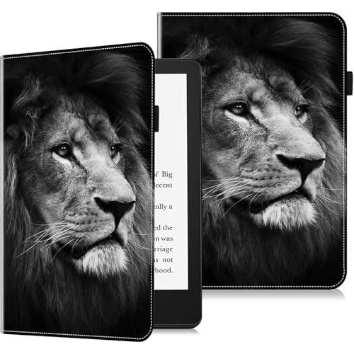 GLANDOTU Hülle für Kindle Paperwhite 10. Generation, Erscheinungsjahr 2018 Schutzhülle, Flip PU Leder mit Stifthalter und Stand Wallet Cover Case für Kindle Paperwhite 1/2/3/4 - Löwe von GLANDOTU