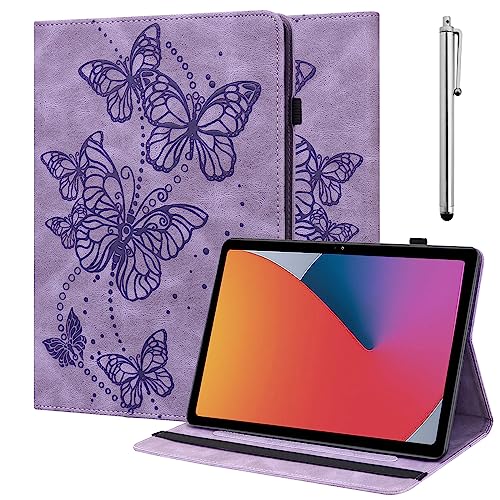 GLANDOTU Hülle für Amazon Fire Max 11 11 Zoll mit Stifthalter - Premium Kartenschlitz Ständer Flip Cover Case Fire Max 11 Tablet Hülle (Lila Schmetterling) von GLANDOTU