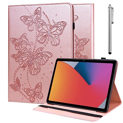 GLANDOTU Hülle für Amazon Fire Max 11 11 Zoll mit Stifthalter - Premium Kartenschlitz Ständer Flip Cover Case Fire Max 11 Tablet Hülle (Rosa Schmetterling) von GLANDOTU