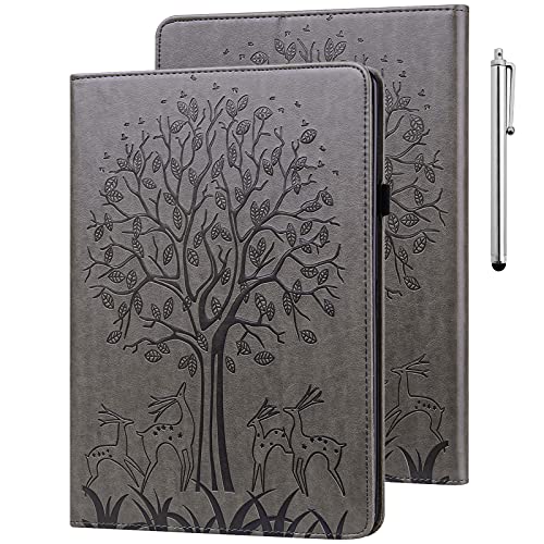 GLANDOTU Hülle für Apple iPad Mini 7.9", iPad Mini 5/4/3/2/1 mit Stift und Stifthalter - (Auto Schlaf/Wach) Ultra Dünn Standfunktion Flip PU Leder Cover Case iPad Mini 5 Tablet Hülle（Grau Baum） von GLANDOTU