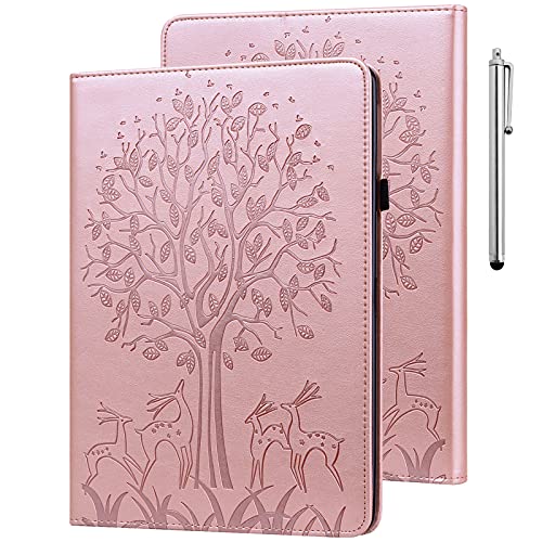 GLANDOTU Hülle für Apple iPad Mini 7.9", iPad Mini 5/4/3/2/1 mit Stift und Stifthalter - (Auto Schlaf/Wach) Ultra Dünn Standfunktion Flip PU Leder Cover Case iPad Mini 5 Tablet Hülle（Rosa Baum） von GLANDOTU