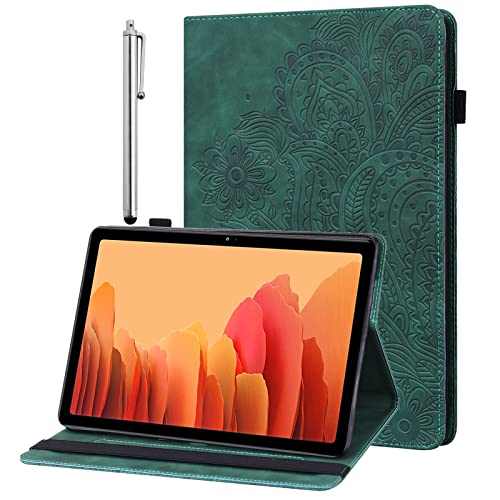 GLANDOTU Hülle für Fire HD 10 2021/Fire HD 10 Plus 2021 (Tablet 11. Generation) mit Stylus Stift - Ultra Dünn (Auto Schlaf/Wach) mit Standfunktion Flip Cover PU Leder Schutzhülle (Grün) von GLANDOTU