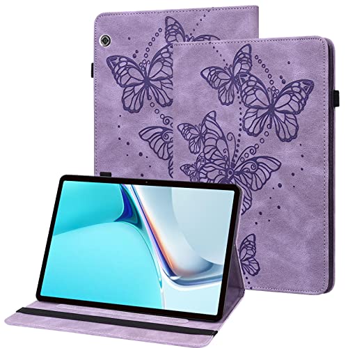 GLANDOTU Hülle für Huawei Mediapad T5 10 Schutzhülle mit Stifthalter - Superleicht Stand Flip PU Leder Cover Case Huawei Mediapad T5 10,1 Zoll 2018 Tablet Hülle (Lila Schmetterling von GLANDOTU