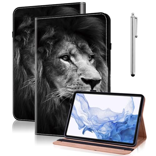 GLANDOTU Hülle für Lenovo Tab Plus 11.5 Zoll, Folio Flip Leder Schutzhülle Stifthalter Stand Wallet Cover Case für TB351FU 2024 Tablet Hülle - Löwe von GLANDOTU