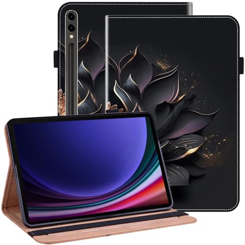 GLANDOTU Hülle für Samsung Galaxy Tab S9 Ultra 14.6 Zoll SM-X916B/X910N Flip Leder Schutzhülle Tab S9 Ultra Stifthalter Stand Wallet Cover Case für Samsung Tab S9 Ultra Hülle - Lila Lotus von GLANDOTU