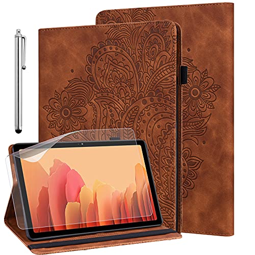 GLANDOTU Hülle für iPad 9.7 Zoll 2018/2017 (iPad 6./5. Generation)/iPad Air 2/Air 1 mit Schutzfolie und Stylus - Auto Schlaf/Wach Ultra Dünn Flip Cover PU Leder iPad 9.7 Zoll Hülle (Brown) von GLANDOTU