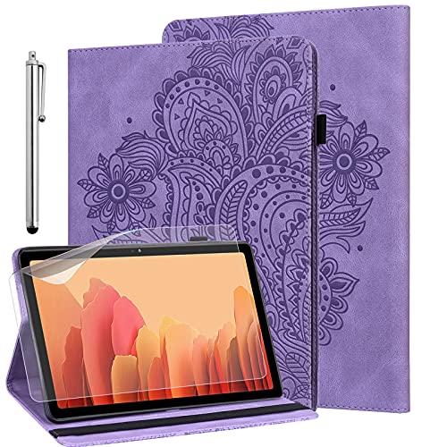 GLANDOTU Hülle für iPad 9.7 Zoll 2018/2017 (iPad 6./5. Generation)/iPad Air 2/Air 1 mit Schutzfolie und Stylus - Auto Schlaf/Wach Ultra Dünn Flip Cover PU Leder iPad 9.7 Zoll Hülle (Purple) von GLANDOTU