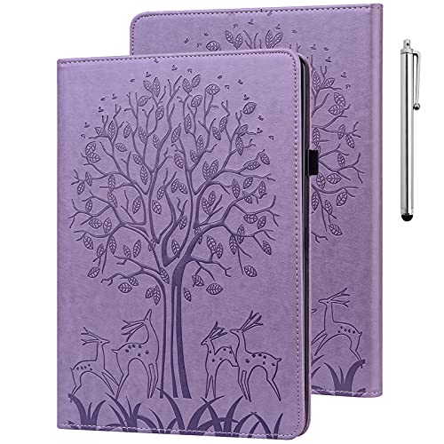 GLANDOTU Hülle für iPad Mini 6 2021 (8.3 Zoll) Cover mit Stift und Stifthalter - Ultra Dünn Standfunktion Flip PU Leder Cover Case für iPad Mini 6th Generation Tablet Hülle（Lila Baum） von GLANDOTU