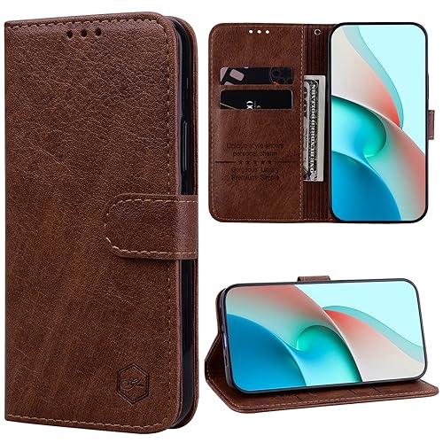 GLANDOTU Lederhülle für Xiaomi 13 Hülle, Premium Magnet Kartenfächer Flip Wallet Leder Tasche Case Schutzhülle for Xiaomi 13 Hülle - Braun von GLANDOTU