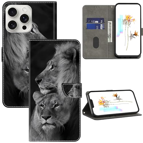 GLANDOTU Lederhülle für iPhone 16 Pro Hülle, Kartensteckplätzen Muster Flip Wallet Handyhülle Kompatibel mit iPhone 16 Pro Hülle, Löwe GLANDOTU Lederhülle für iPhone 16 Pro Hülle, Kartensteckplätzen Muster Flip Wallet Handyhülle Kompatibel mit iPhone 16 Pro Hülle, Löwe von GLANDOTU