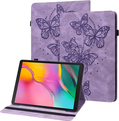 GLANDOTU Tablet Hülle für Samsung Galaxy Tab A 8.0 2019 (SM-T290 / SM-T295) Schutzhülle mit Stifthalter - Ständer Flip PU Leder Cover für Samsung tab a 8.0 2019 Hülle (Lila Schmetterling von GLANDOTU