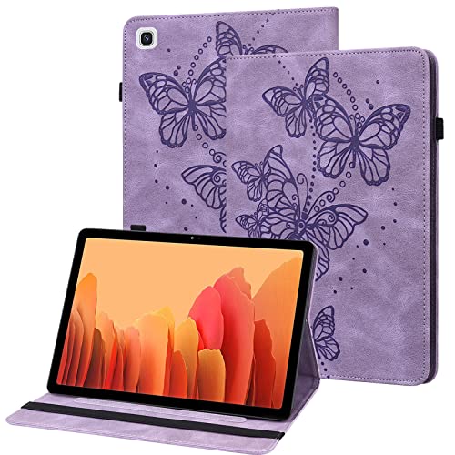 GLANDOTU Tablet Hülle für Samsung Galaxy Tab A7 10.4 Zoll 2022/2020 Schutzhülle mit Stifthalter - Stand Flip PU Leder Cover Case für Samsung Tab A7 Hülle SM-T500/T509/T505/T507 (Lila Schmetterling von GLANDOTU